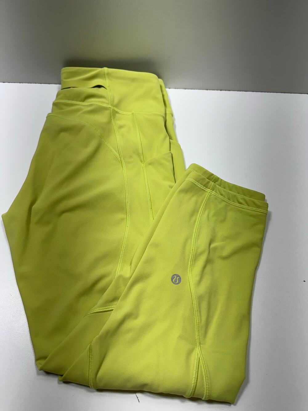 Lululemon Yoga Pants Electric Yellow Sz Large Athleisure Ankle Stretch